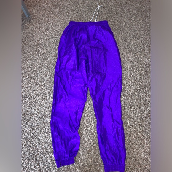 Umbro Retro Windbreaker Track Parachute Pants Athletic Joggers Vintage M Purple - Picture 10 of 12